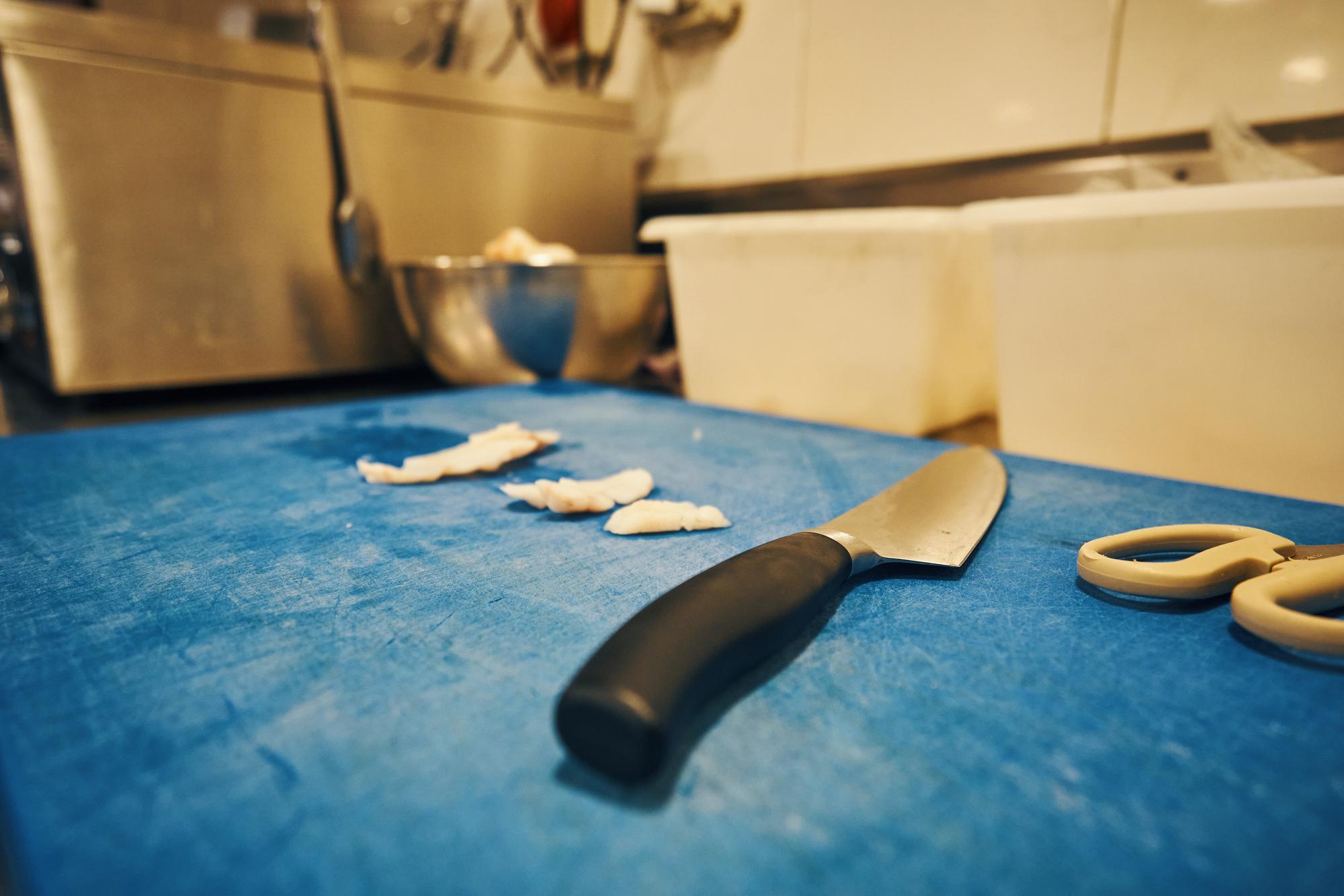Studio kitchen with chef hands