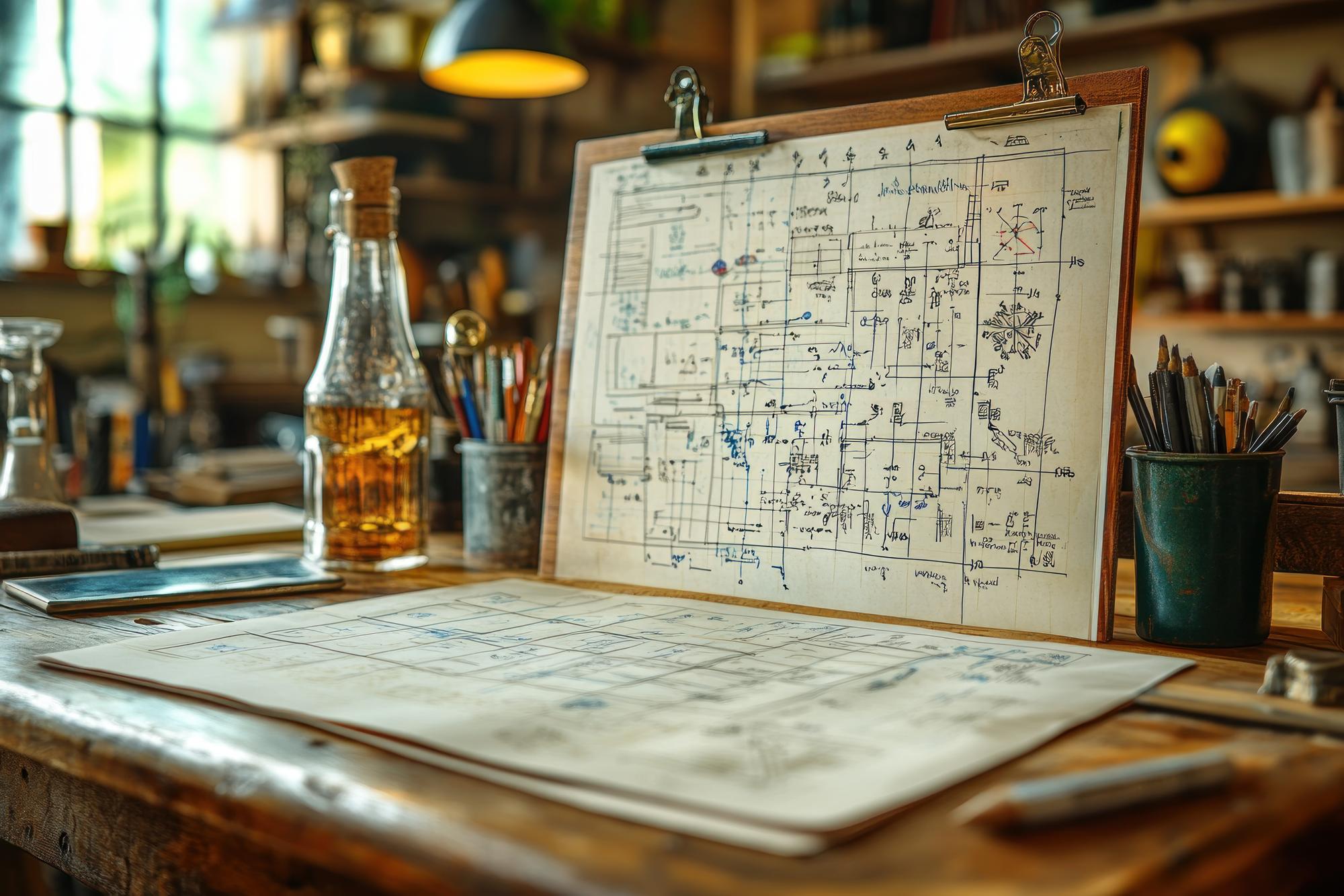 Menu sketches and notes